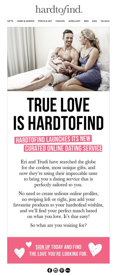 hardtofind April Fool's Day prank email